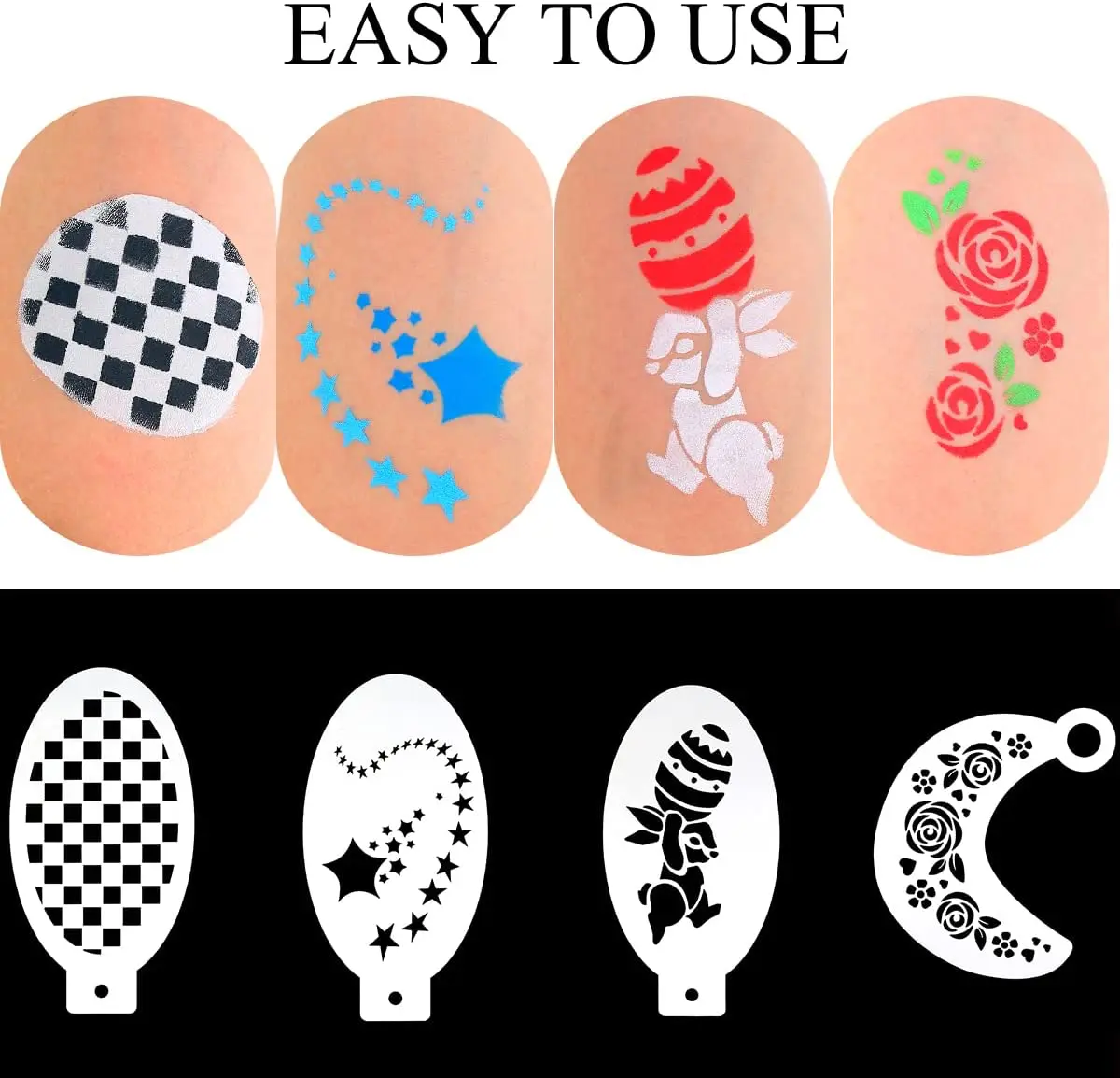 Bowitzki 6 шт. многоразовые трафареты для рисования лица боди-арта рождественской