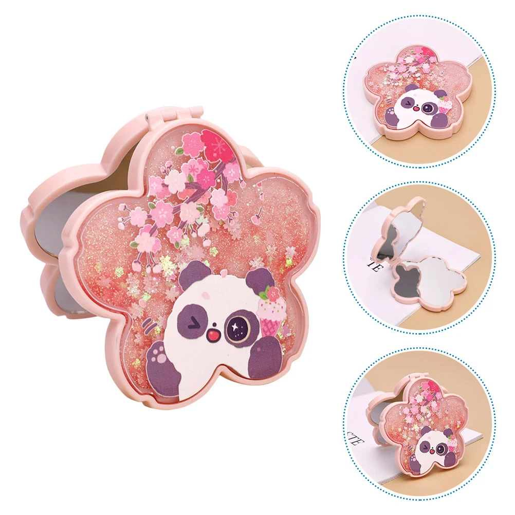 

Mirror Makeup Compact Hand Mirrorssmall Pocket Travel Handheld Portable Salon Paddle Foldable Girl Flower Shape Double Side