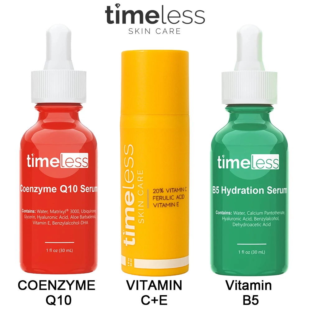 

2Pcs Timeless Coenzyme Q10 Serum & Vitamin B5 Serum Or VITAMIN C + E Acid Serum face Whitening Repair Skin Anti Wrinkle Oil