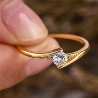 2022 new classic jewelry simple white zircon crystal gold silver female ring party wedding engagement high end accessories