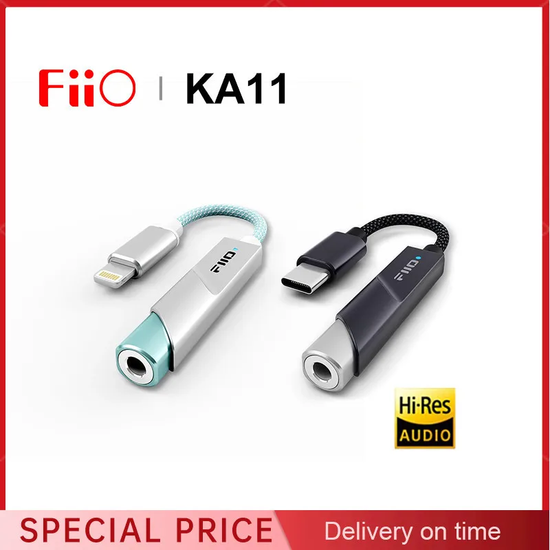 Фото FiiO JadeAudio KA11 USB ЦАП Усилитель для наушников Hi-Res Audio Type-C к адаптеру 3,5 мм USB-ключ DAD256 для Android/iOS Smsl №1