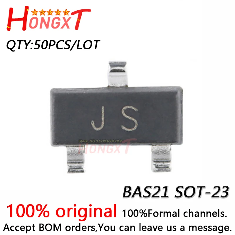 50 шт. 100% новый UMW BAS21 JS SOT-23 250 В/мА