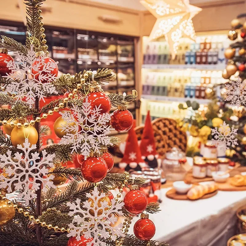 Пластиковые снежинки 12 шт