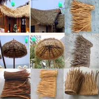 100x50cm Simulation Thatch Roofing Material Plastic Thatched Plant For Outdoor Pavilion Home Garden Artifical Straw Grass Decor