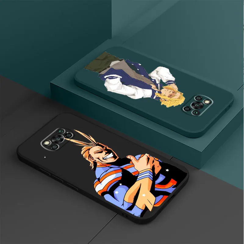 Square Liquid Phone Case for Xiaomi Poco M3 F3 GT X3 X4 NFC M5 M4 Pro M5s F4 X3 Pro C40 cute My Hero Academia Izuku Deku Cover images - 6