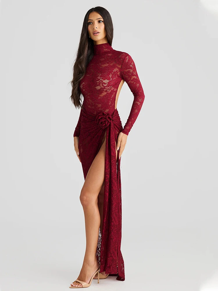 Fantoye сексуальная прозрачная кружевная женская юбка с высоким разрезом костюм