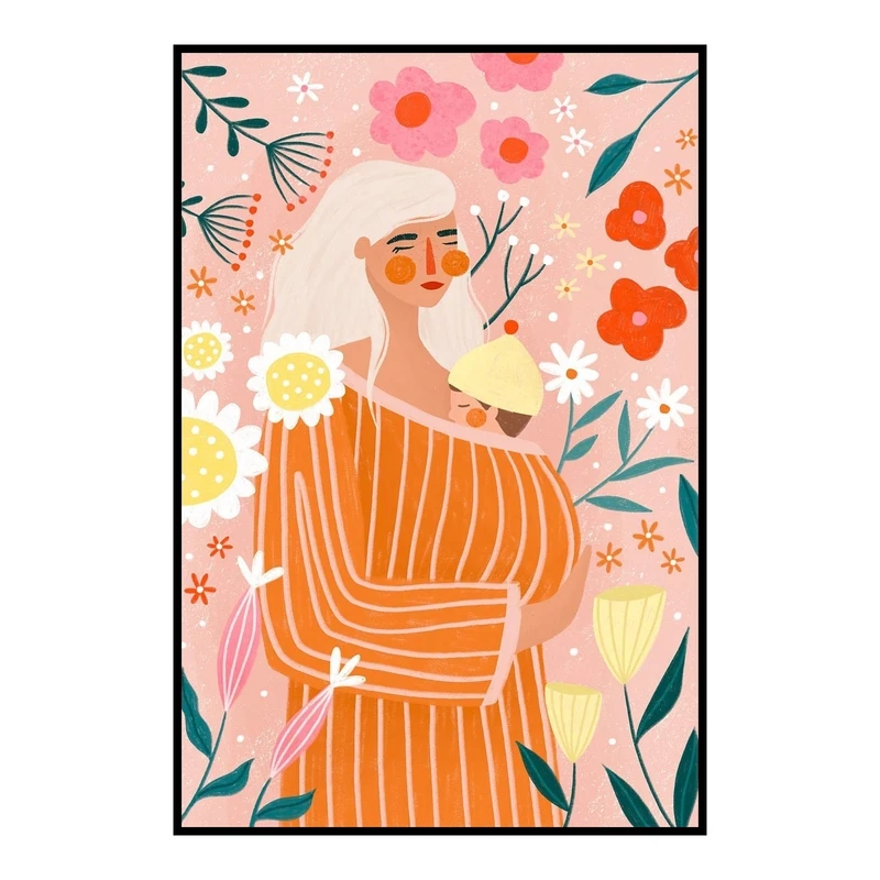 Художественный принт на холсте, картина для молодых мам и детей, постер для материнской любви, цветочный детский сад, украшение для дома яков исидорович перельман анатолий александрович некрасов путы материнской любви