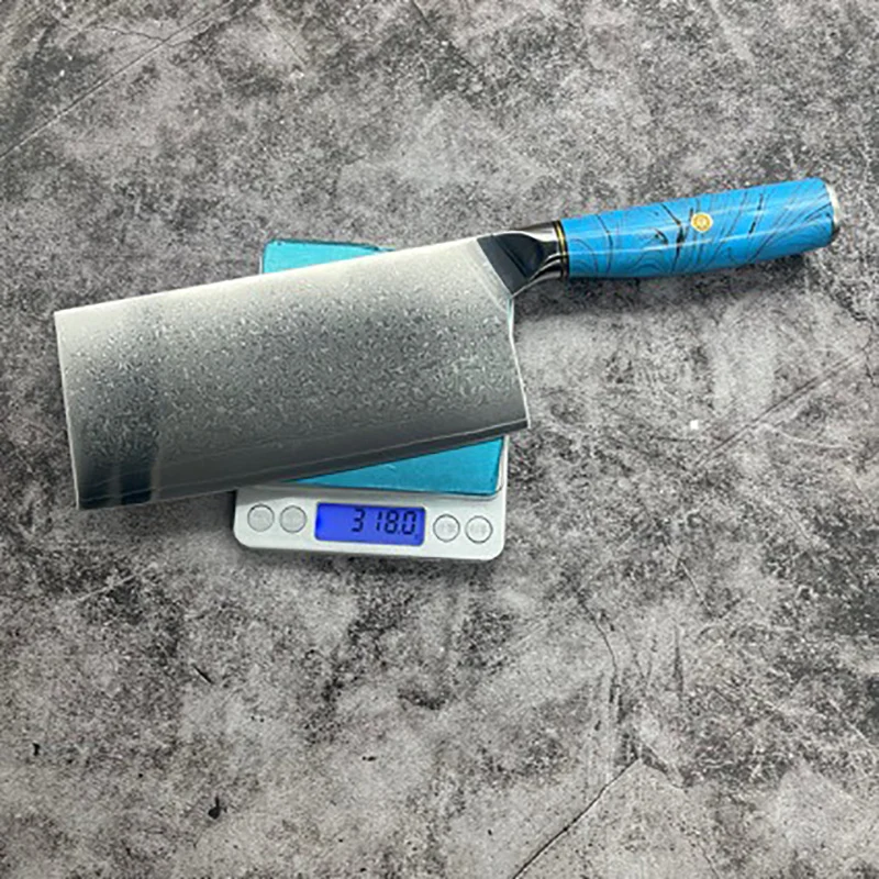 Нож для нарезки 10Cr15CoMoV заостренный кухонный Клинок из дамасской стали с ручкой