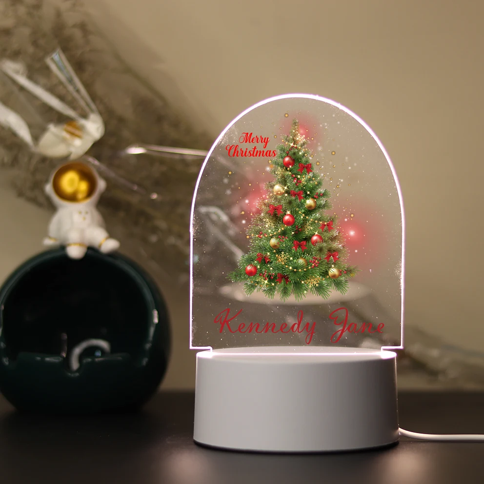 Персонализированная настольная лампа в виде рождественской елки декор для