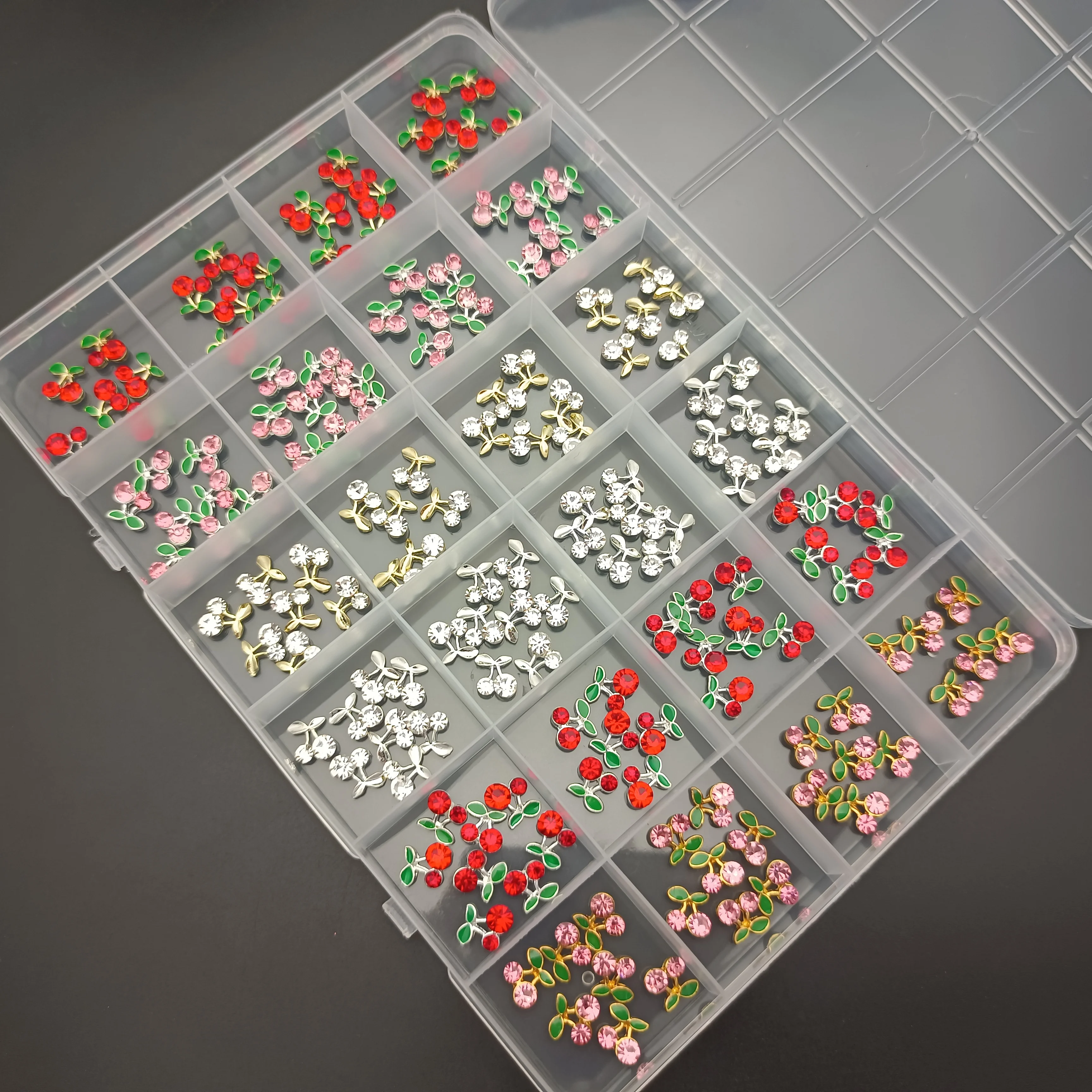 

20pcs New Cartoon Nails Art Decorations Bright Cherry Design Nails Charms Alloy Series 3D Nails Accessories for Manicure Decor