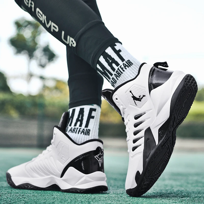 High-top Men Basketball Shoes Unisex Cushion Leather Sneakers Non-slip Women Sneakers Gym Training Sneakers Basketball shoes