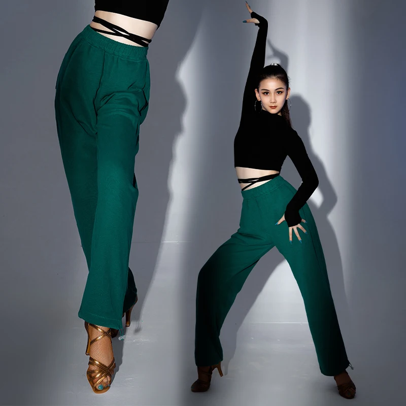 

Modern Latin Dance Pants Female Adult High Waist Black Latin Practice Trousers Cha Cha Rumba Dance Clothing BL9232