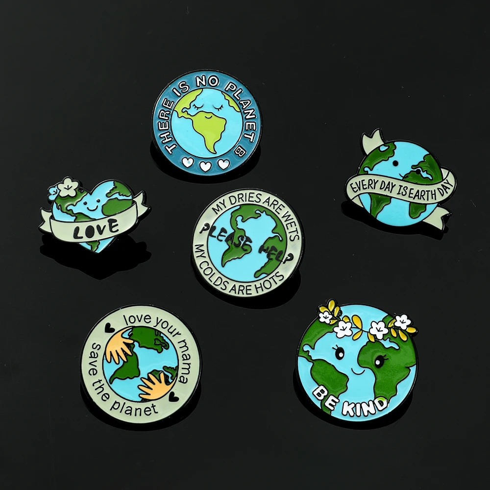 

Protect Your Home Enamel Pins "Save The Planet" Sign Green Wreath Home Brooch Protect Ecology Environment Accessories Badge