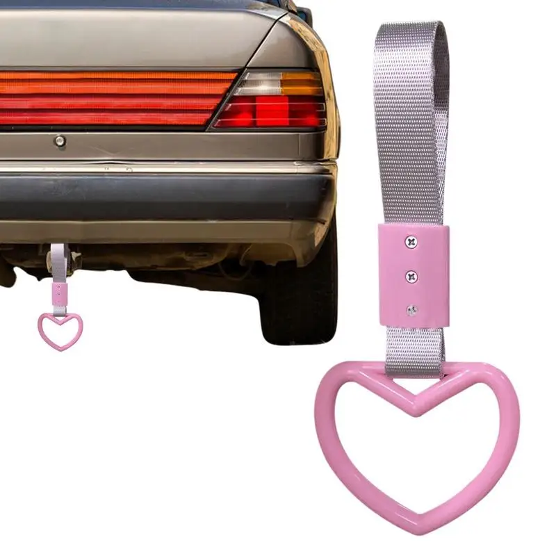 

Car Rear Bumper Pull Ring Train Bus Handle Hand Strap Drift Auto Accessories Car Styling Heart Ring Heart Warning