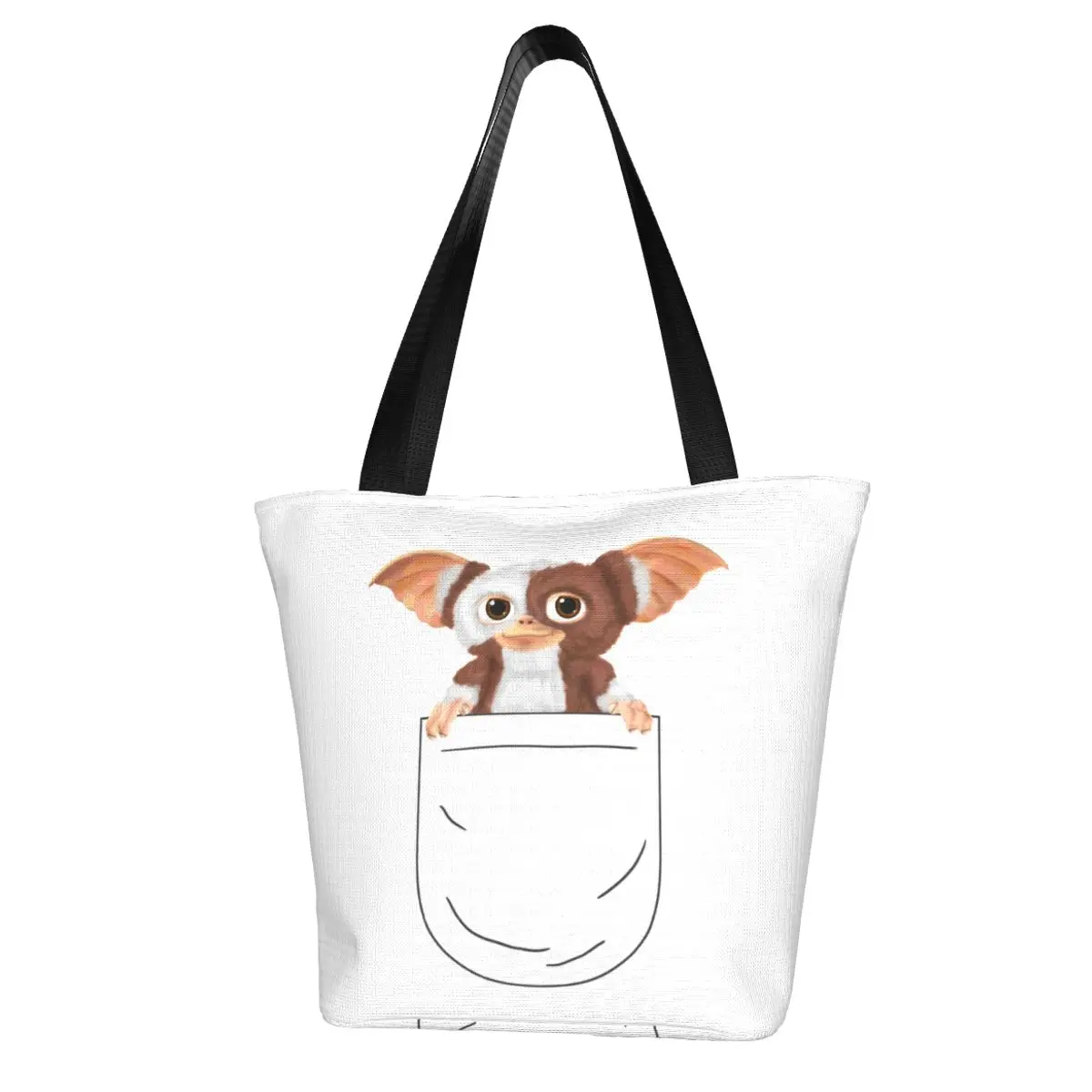

Gizmo Pocket Shopping Bag Film Female Gift Handbags Funny Cloth Work Bags