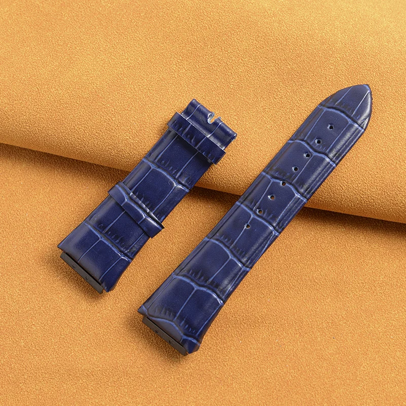 27mm Genuine Leather Watch Strap Band For GUESS Watch Black Blue