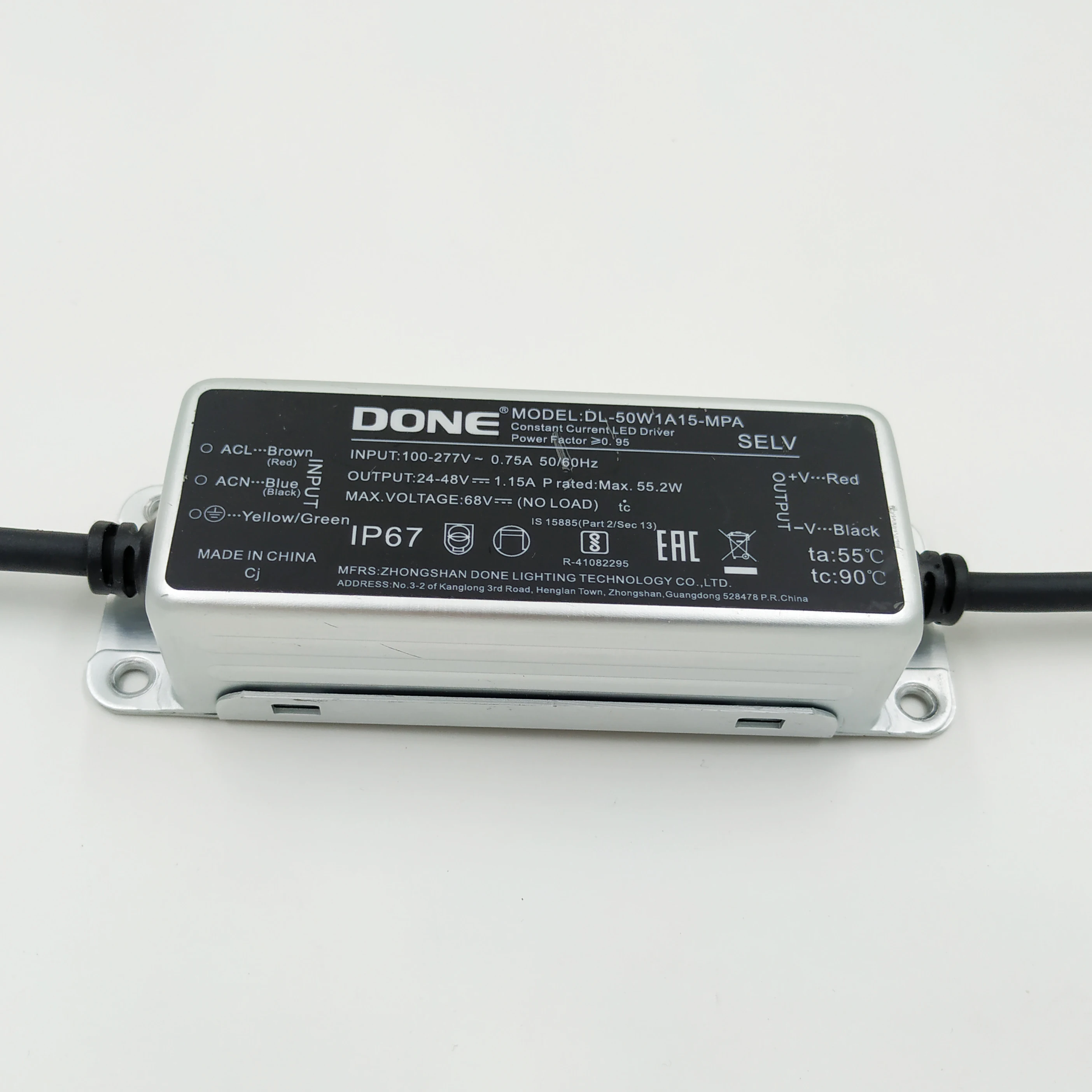 

LED Driver 50W Power 0.9A 1.15A For LED Module Street Lighting Transformer Waterproof IP67 Accessories 100-277V DL-50W900-MPA