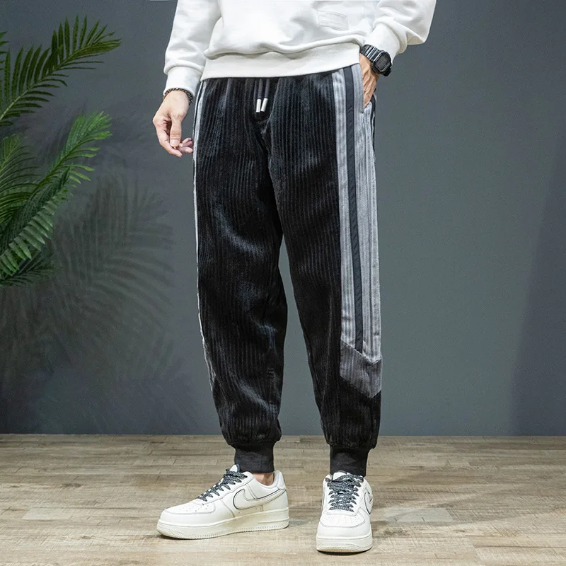 

Men's Casual Pants Corduroy Fabric Trend All-match Loose-fitting Sports Pants Outdoor Running Jogger Trousers спортивные штаны