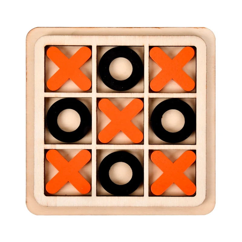 

Parent-Child Interaction Wooden Board Game XO Tic Tac Toe Chess Funny Developing Intelligent Educational Toy Puzzles