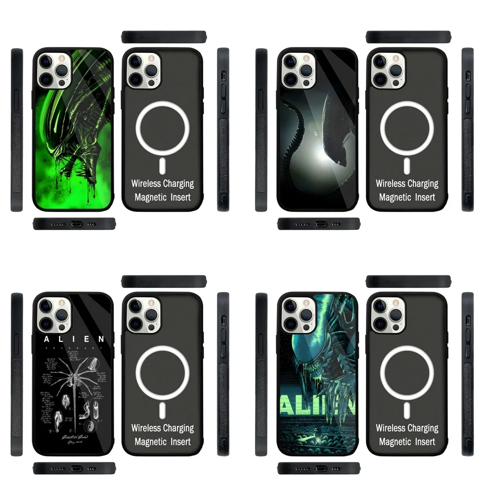 Чехол для телефона Movie Alien Xenomorph с сильным магнитом IPhone 15 14 13 Pro Max Plus 11 12 мини