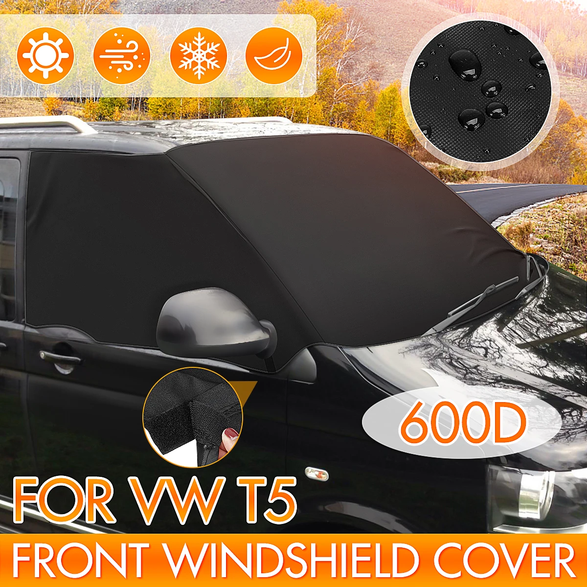 Front Windscreen Cover Automobile Sunshade Cover Car Windshield Snow Sun Shade Waterproof Car Cover For VW T5