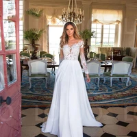 viktoria boho wedding dresses scoop backless floor length bridal gowns appliques with buttons custom made 2022 vestidos de noiva
