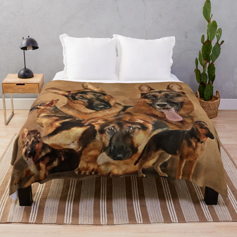 

German Shepherd Dog - puppy, young, adult Throw Blanket luxury thicken fleece blanket comforter blanket summer cottons