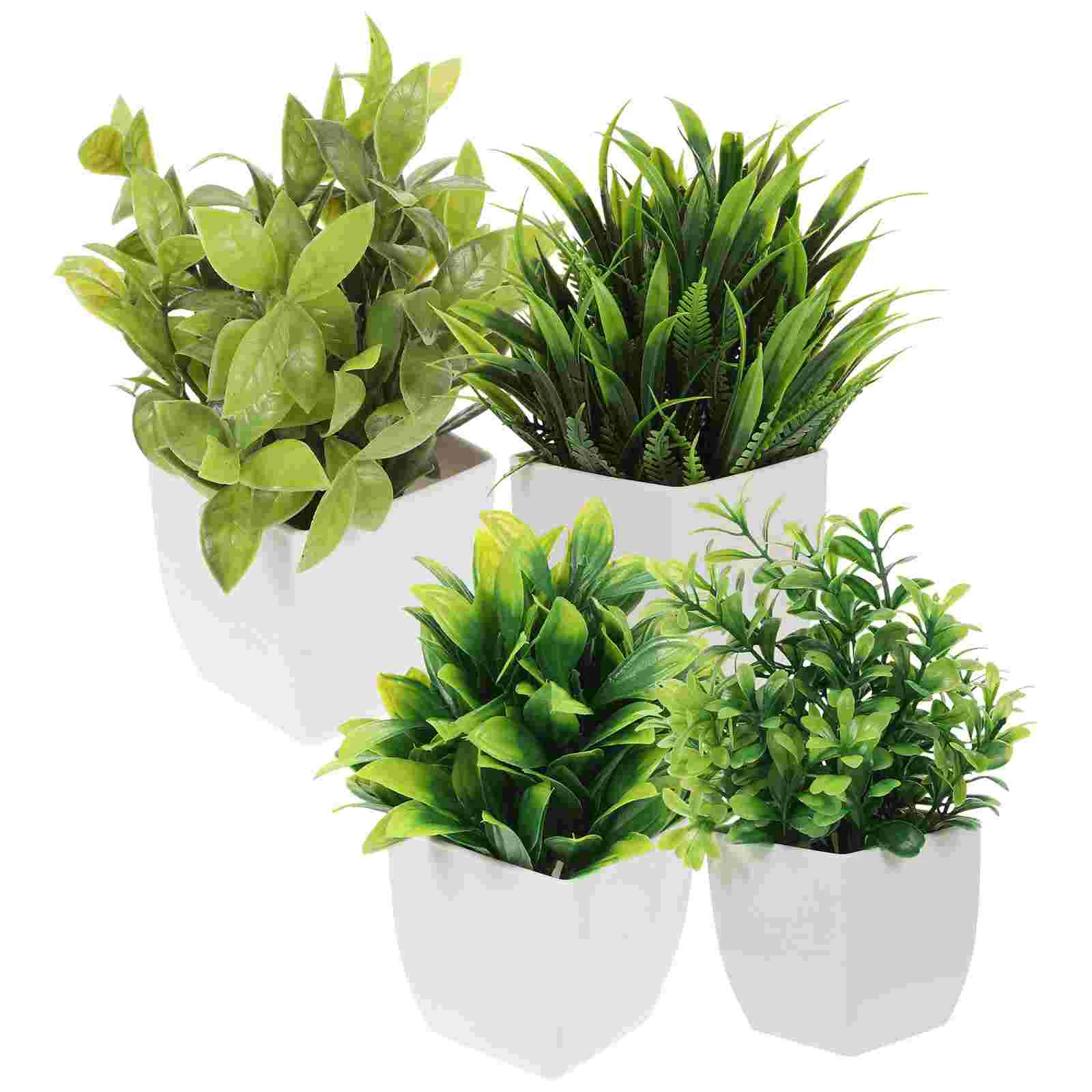

4 Pcs Houseplant Pots Household Bonsai Decor Potted Plants Artificial Decor Artificial Plants Decor Artificial Plants Home