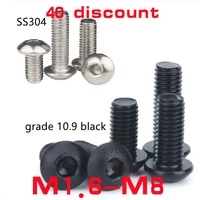 1050pcs m1 6 m2 m2 5 m3 m4 m5 m6 304 a2 70 stainless steel or grade 10 9 iso7380 hex socket button head screw