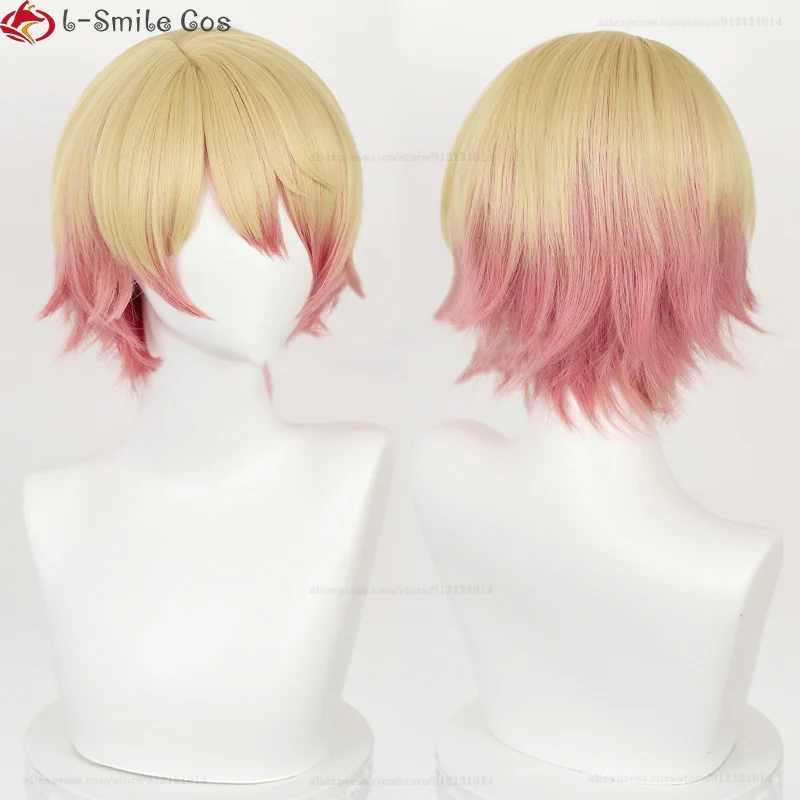 High Quality Tenma Tsukasa Cosplay Wig Short 30cm Gradient Heat Resistant Synthetic Hair Halloween Role Play Wigs + Wig Cap