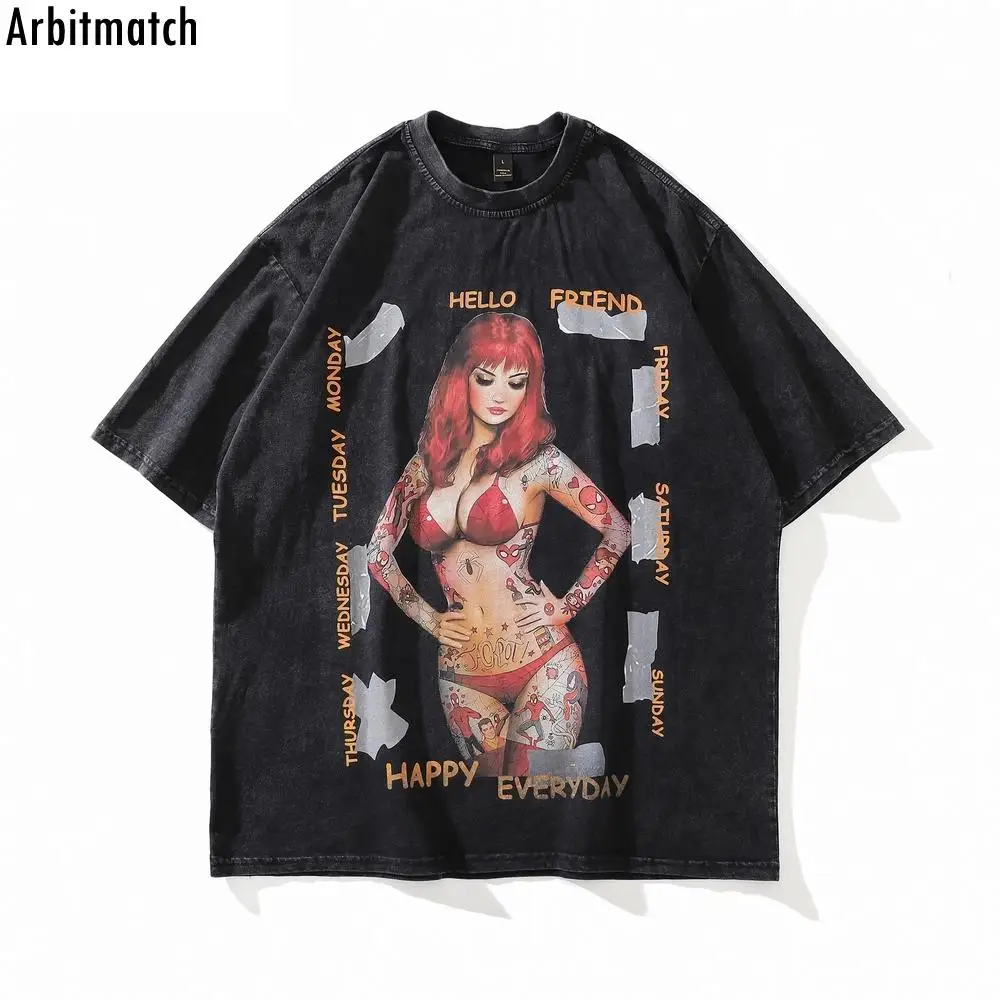 

Футболка Мужская/Женская хлопковая в стиле «хип-хоп», оверсайз