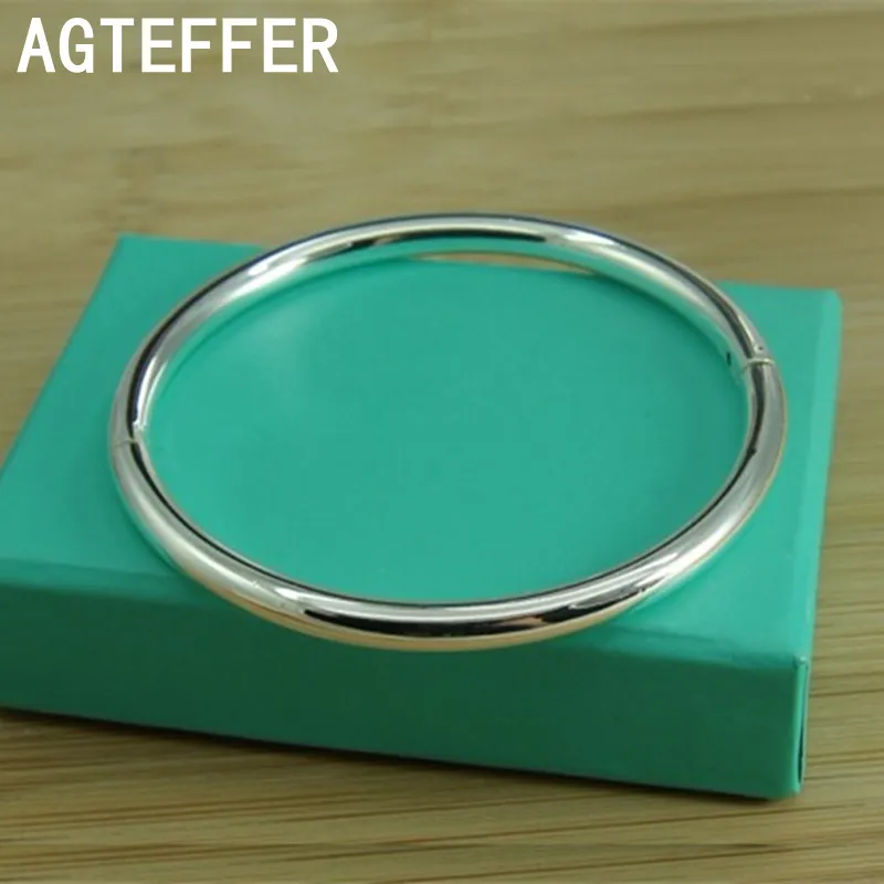

AGTEFFER Fashion Vintage 925 Sterling Silver Bangles Jewelry Silver Bangles For Women Charm Jewelry Gift Pulsera De Plata