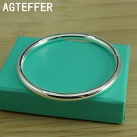 agteffer fashion vintage 925 sterling silver bangles jewelry silver bangles for women charm jewelry gift pulsera de plata