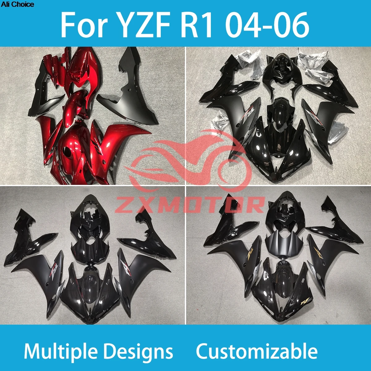 Полный комплект обтекателей для Yamaha YZF R1 2004 2005 2006 установка мотоцикла