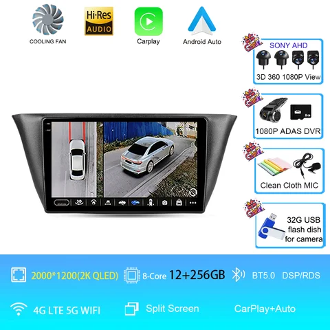 Android 14 авто мультимедийный видеоплеер для Iveco Daily 2013-2021 автомобильный радиоприемник BT CarPlay навигация GPS авторадио QLED 2 Din