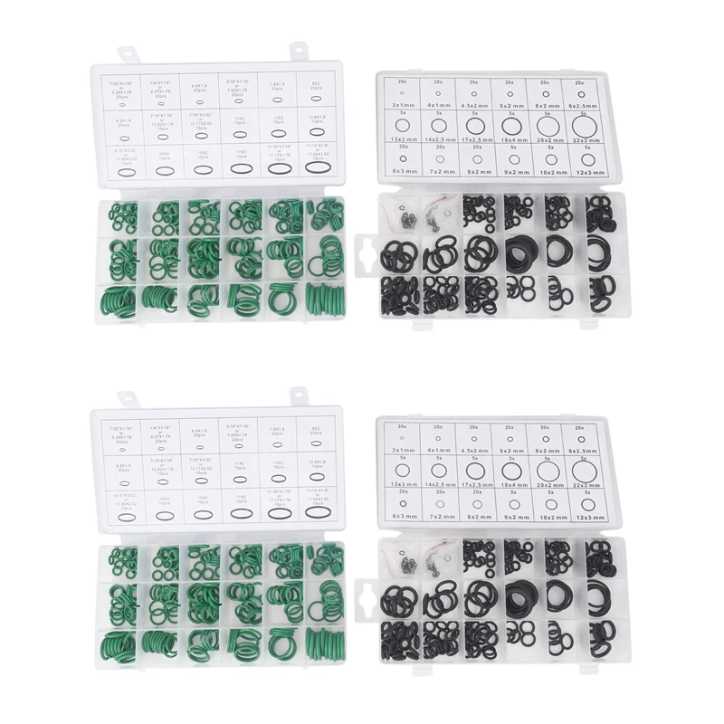 

990PCS 36 Sizes O-Ring Kit Black&Green Metric O Ring Seals Rubber O Ring Gaskets Oil Resistance