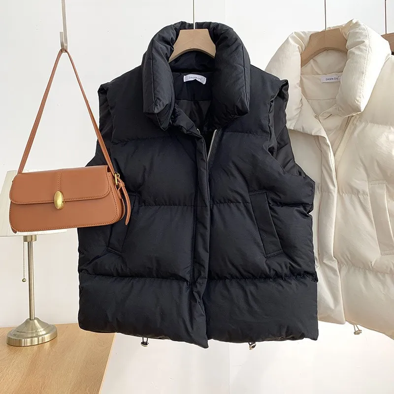 

Foreign Trade Vest Women's 2022 Autumn and Winter New Korean Version Loose Cotton Vest Vest Waistcoat Short Jacket Vest Women