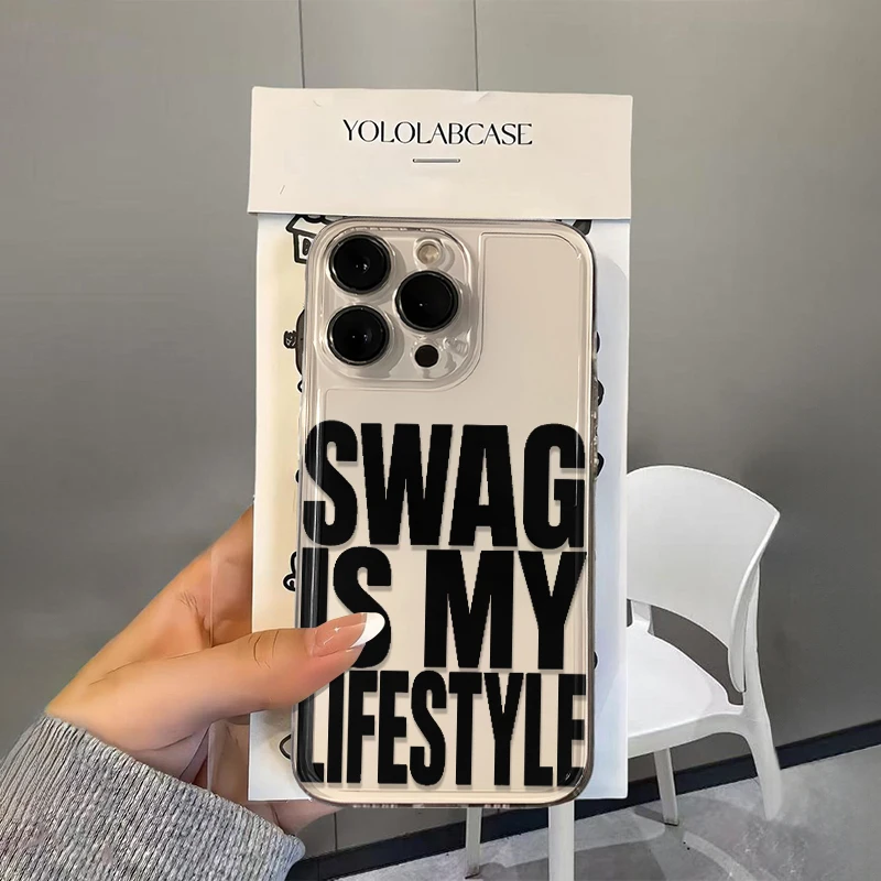 Фото Чехол для телефона Swag Is My Lifestyle для Apple iPhone Air 11 12 13 14 15 16 Pro Max 14 Plus 17 Pro 16e, силиконовый бампер, мягкий чехол №4