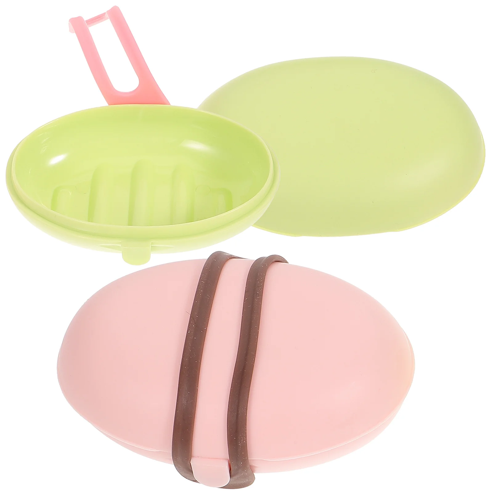 

2 Pcs Coffee Soap Holder Lid Handmade Portable Case Travel Pp Dish Bar Container