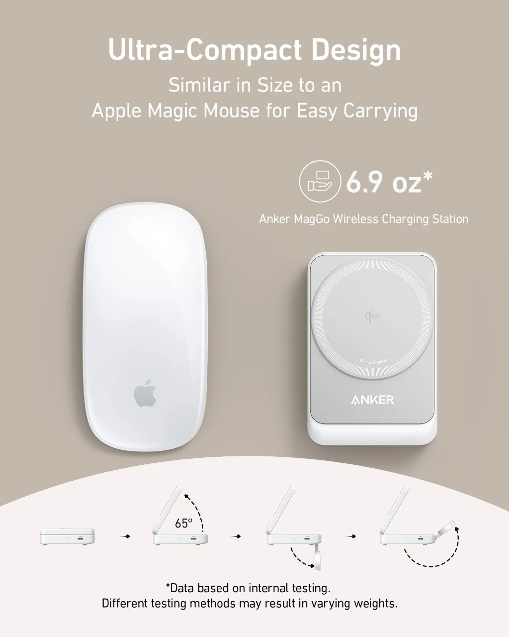 Фото Зарядная станция Anker MagGo 3-в-1 для iPhone 16, беспроводная зарядная подставка, совместимая с MagSafe, складное зарядное устройство Qi2 15 Вт №4