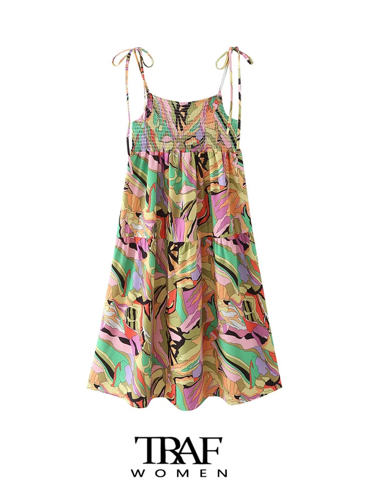 

Платье-миди с открытой спиной и принтом, на тонких бретельках