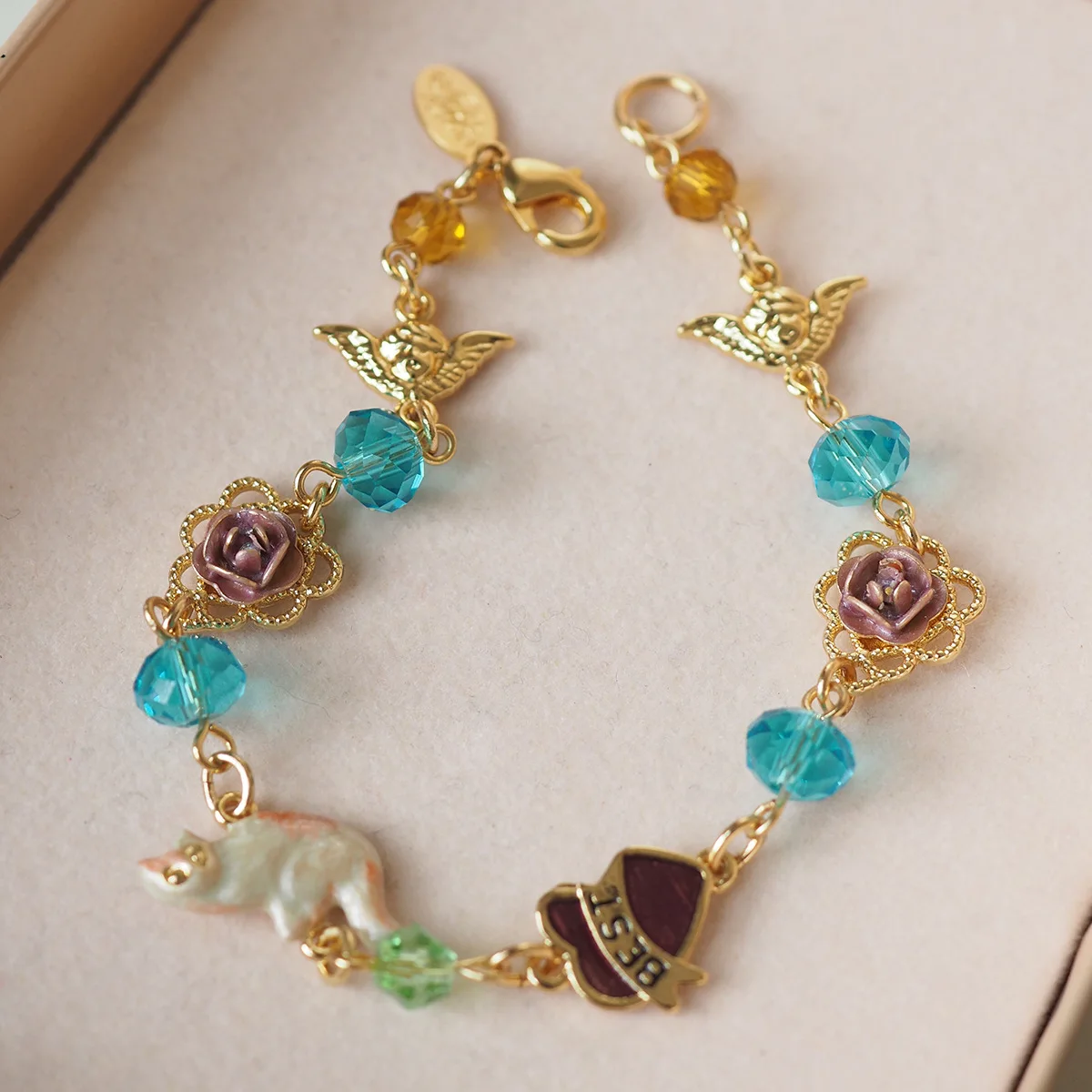 

Винтажный эмалированный браслет-подвеска средней западной формы