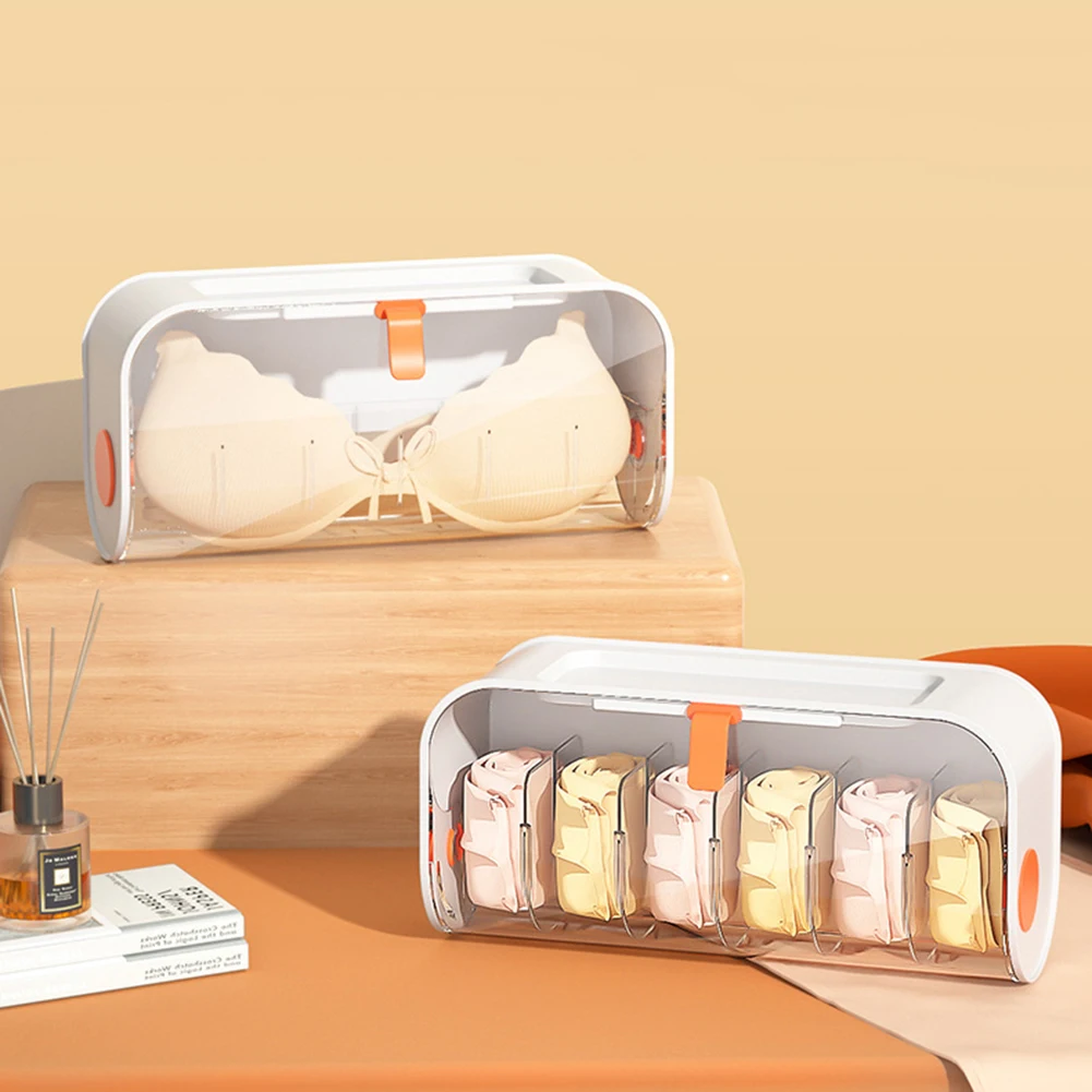 

Wall Mounted Closet Organizer Detachable Bulkhead Transparent Organization Box Dustproof Save Space Silicone Handle for Bedroom