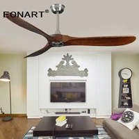 52 inch modern decorative dc motor ceiling fan with remote control without light solid wooden ceiling fans for home ventilador