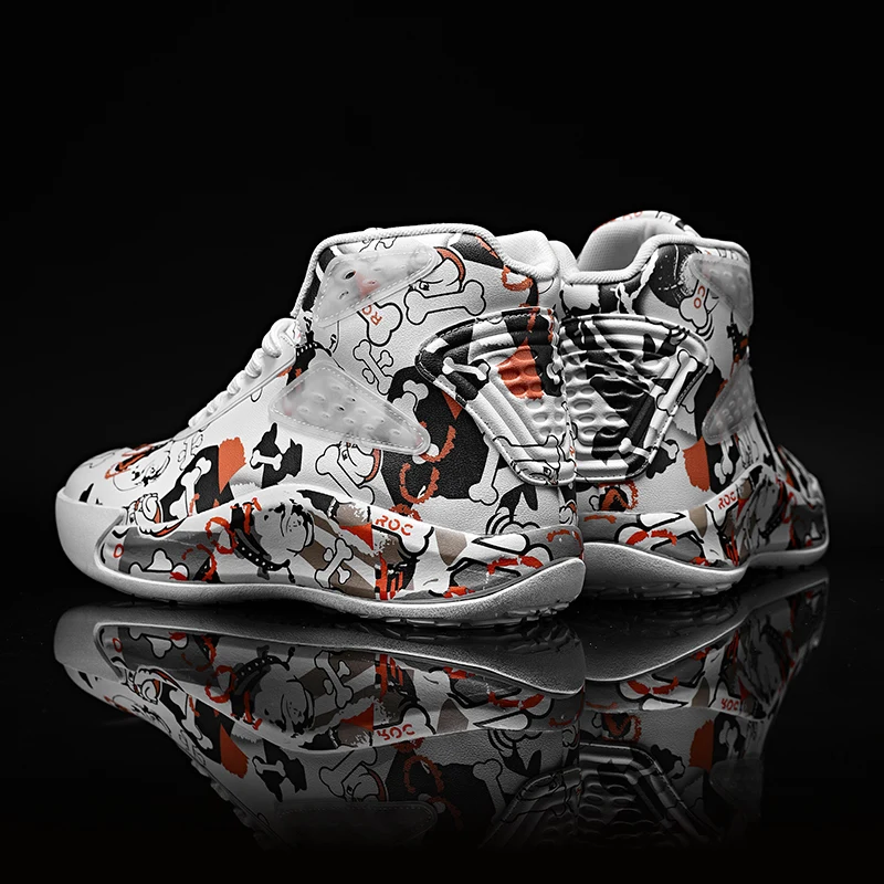 Graffiti Youth Men's And Women's Series Basketball Shoes High-top Autumn And Winter Non-slip Wear-resistant Fashion Trend