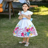 party dresses for girls flower print newborn vestido country baptism toddler girl carnival costume summer clothes boutique frock