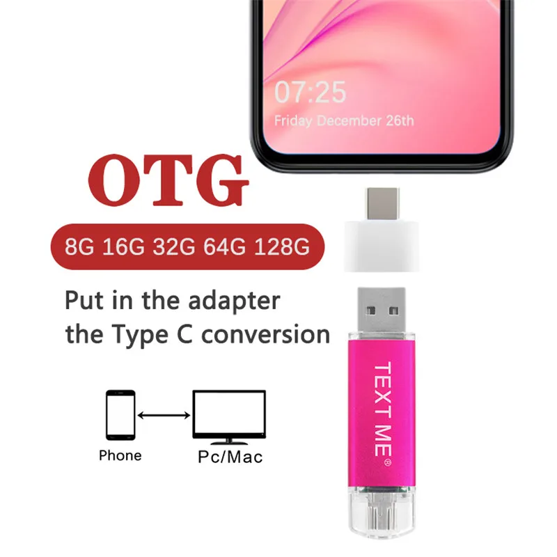 Фото USB-флеш-накопитель TEXT ME, 128 ГБ, OTG, Type C, 64 ГБ, USB, 4 ГБ, 8 ГБ, 16 ГБ, 32 ГБ №5