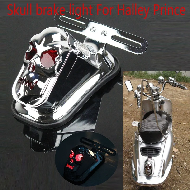 

Motorcycle Brake Light Tail Light Skull Light Warning Signal Light for Prince