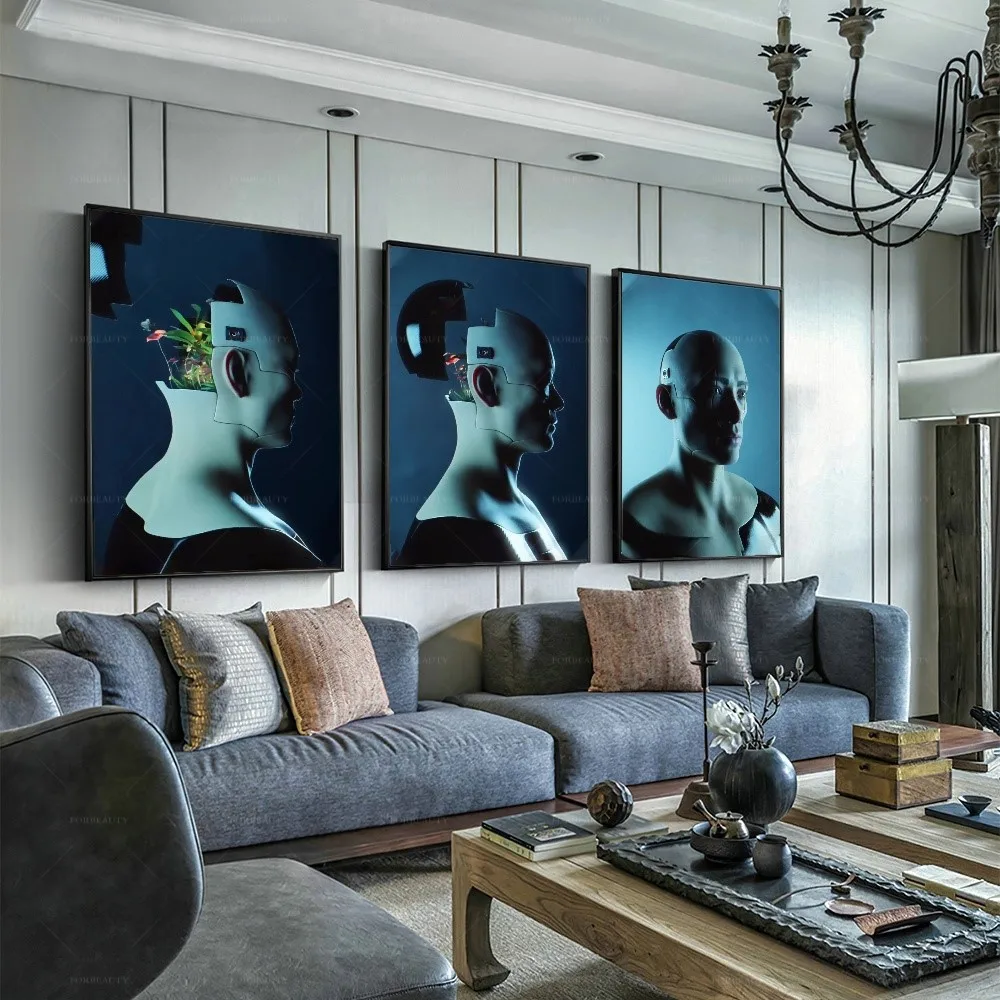 

Forbeauty внутренняя структура робота абстрактная цифровая печать распылением холст живопись водонепроницаемые Масляные картины