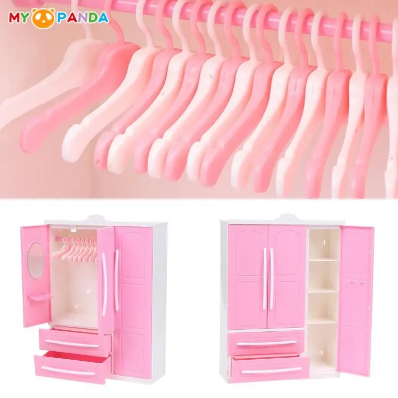 

1 Набор кукольный домик Миниатюрный розовый трехсторонний шкаф для хранения вешалка ящик зеркало спальня шкаф Кукольный дом мебель аксессу...